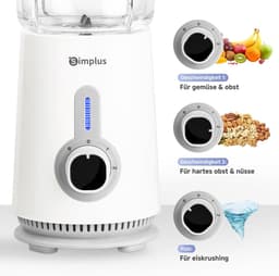 3-in-1 Blender - Keukenmachine Mixer - Smoothies Maken - 3 Speciale Containers - 125 Liter - Wit — thumbnail 4