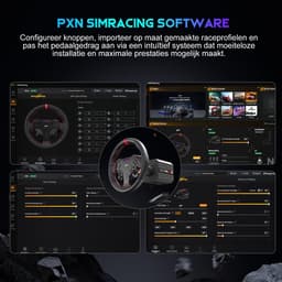 PXN VD6 Bundel - Sim Racing Stuur - Direct Drive 6 Nm - W AS Racestuur - PD HM Hall Pedalen - 400° Rotatie - Vibratiefeedback - PC Windows 7-11 - Zwart — thumbnail 5