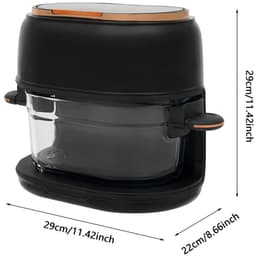 Sensova - Airfryer 4L - 1350W met Zichtbare Glazen Bakmand - LED-Touchscreen en Timer 0–120 min - Heteluchtfriteuse / Heteluchtoven 60-190 °C - PFAS- en BPA-Vrij - EU-stekker - Modern Zwart-Wit Design — thumbnail 4