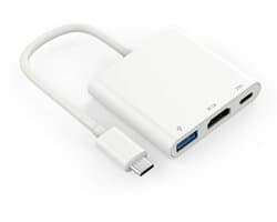 USB-C Hub met HDMI 4K – USB-C naar HDMI Multiport Adapter met USB 3.0 en Power Delivery – USB-C Adapter voor MacBook, iPad Pro, Laptop en Smartphone