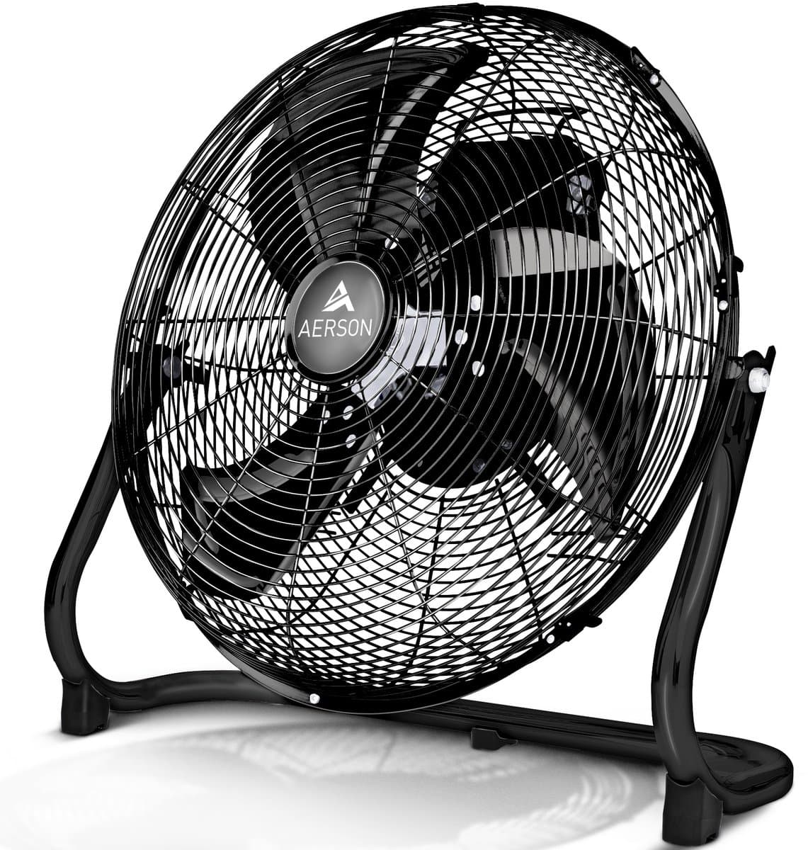 AERSON vloerventilator 30 cm | waaier met drie standen 55W | staande ventilator | hoge luchtstroom | robuuste metalen uitvoering | hellingshoek ca. 110 graden — afbeelding 1