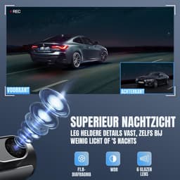 Quvo® Dashcam voor Auto Voor en Achter - Dashcam - Zwart - 8cm x 4cm x 5cm — thumbnail 2