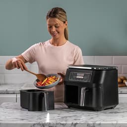 Airfryer 2 Laden - 7,6L - 6-in-1 - Olievrij Airfryen - Braden, Bakken, Opwarmen, Drogen - Kookt 4-6 Porties - Vaatwasmachinebestendige Manden - Antibaklaag — thumbnail 2