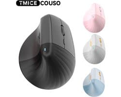 6D Lift Verticale Ergonomische Muis Zwart – Stille Klik, Bluetooth, Draadloos & Oplaadbaar voor Laptop/PC – Thuiswerken