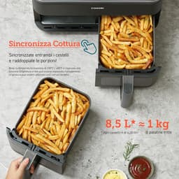 Heteluchtfriteuse met Dubbele Kamer - 8.5L - 6-in-1 Functies - Zichtvenster — thumbnail 6