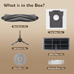 Namajunas - Accessoires Geschikt voor Dreame L10s Ultra/L10s Pro Ultra Heat - Stofzuiger onderdeel - Stofzuigeraccessoires - voor dreame robotstofzuiger - 1x hoofdrolborstel, 6x stofzak, 4x zijborstels, 2x filter, 4x dweildoeken, 1x reinigingsborstel — thumbnail 3