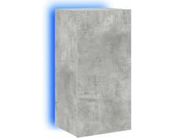 Zwevende TV-meubel met LED-verlichting Betonlook Opslagkast