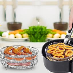 Airfryer Spekrek - Grillrek Accessoires - Dubbel Grillen - Stapelbaar Ontwerp - 3 Rekken — thumbnail 4