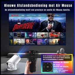 SAVI® Draagbare beamer - Beamer - Projector - Mini Beamer - Wit- 18cm x 17cm x 12cm — thumbnail 4