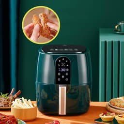 Multifunctionele Airfryer - Slimme Friteuse - Gezond Koken - Digitale Touch Bediening - 6L Grote Capaciteit - Roze — thumbnail 2