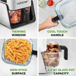 Heteluchtfriteuse en Grill Combo met Transparante Kom - 7 Programma's — thumbnail 5