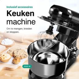Core® Mixer met mengkom - Mixer - Mixer met mengkom keukenmachine -Zwart - 39 cm x 24 cm x 32 cm — thumbnail 5