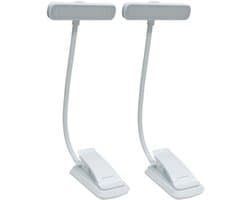 Oplaadbare Leeslamp met Klem en Flexibele Hals - 5 LED's - Draagbaar voor Bed en Bureau