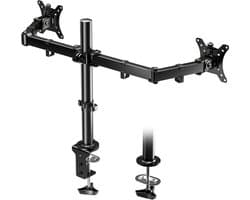 Monitorhouder, 2 monitoren voor 13-30 inch beeldscherm, monitorstandaard, dubbele arm, in hoogte verstelbaar, draaibaar, monitorhouder max. 8 kg