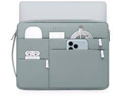 Laptophoes 14-15 inch - Beschermende tas met meerdere vakken in asblauw