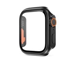 Stravo Ultra-look Case met Screenprotector – Geschikt voor Apple Watch 41mm – TPU Bumper Hoesje – Compatibel met Series 7 / 8 / 9 – Zwart