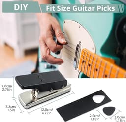 Gitaar plectrum maker -snijmachine- plectrum voor gitaar- zware pons - kunststof kaart snijmachine - unieke gitaar plectrum - geschikt voor diverse materialen - zwart — thumbnail 2