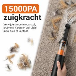 Mondura® PowerClean Pro - Kruimeldief Snoerloos - Auto Stofzuiger - Handstofzuiger 3-in-1 – Mini Kruimelzuiger Voor Hondenharen – Air Duster – 6 Opzetstukken — thumbnail 3
