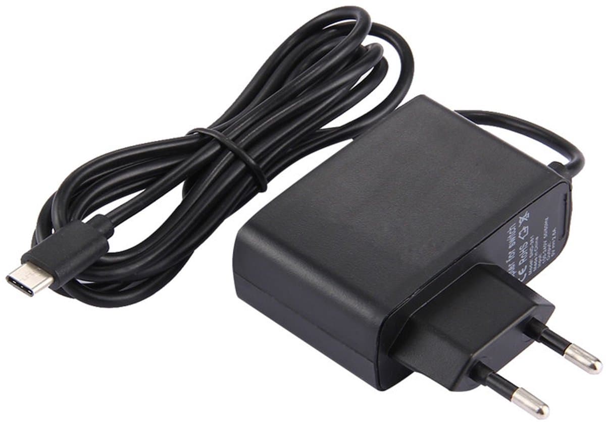 Nintendo Switch Oplader - 5V/2,6A - 13W - USB-C - 1,5 meter - voor Nintendo Switch, Switch Lite, Pro Controller en PS5 Controller - zwart — afbeelding 1