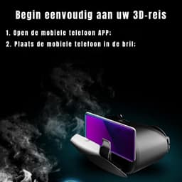 Aurixi® Virtual Reality Birl - VR Bril - VR Glasses - Android en iOS - Zwart- 20cm x 15cm x 12cm — thumbnail 2
