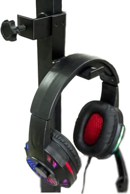 Opvouwbare Hoofdtelefoon Houder met Klem voor Onder Bureau - Metalen Headset Stand met Rubberen Bescherming — thumbnail 4