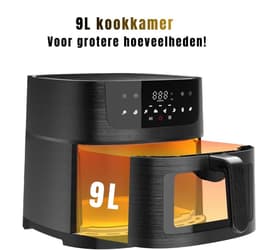 Aurixi® Airfryer XXL - Mini-oven - Heteluchtfriteuse - Zwart - 30cm x 36cm x 30cm — thumbnail 9