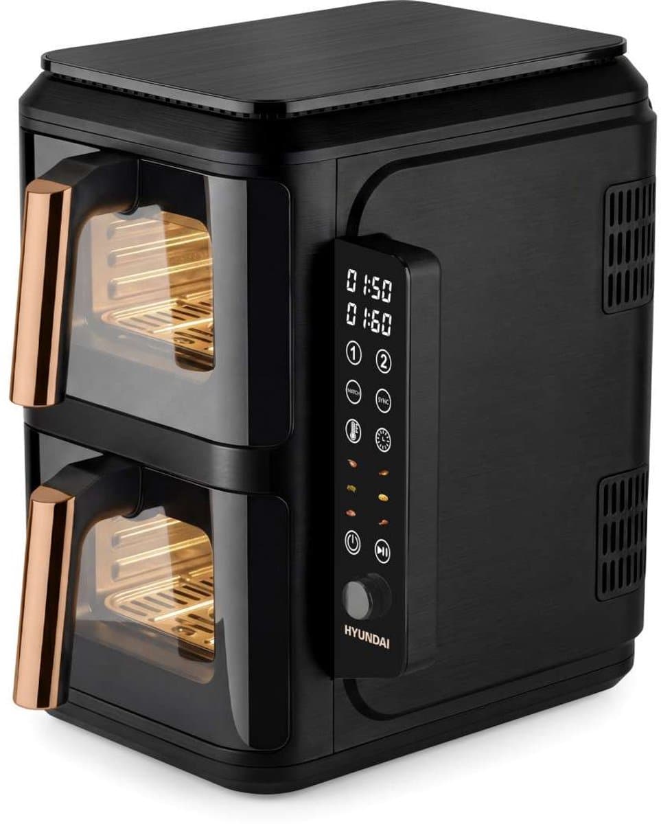Hyundai Electronics - Dubbele Stack Airfryer - 2×5.2L - 2300W - Digitaal Bedieningspaneel — afbeelding 1