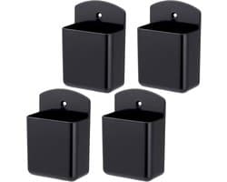 Afstandsbedieningshouder - Zelfklevend - Set van 4 - Zwart - Afmetingen: 6,5*3,5*10 cm