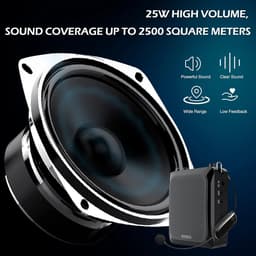 Draagbare 25W Stemversterker met Draadloze Hoofdtelefoon en Bluetooth Speaker — thumbnail 2