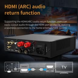 Krachtige Bluetooth Stereo Versterker met HDMI ARC en Hoge-Fidelity Audio — thumbnail 3