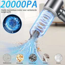 Draadloze Handstofzuiger 18000Pa Oplaadbare Mini Stofzuiger Krachtige Handstofzuiger voor Auto, Huis, Keuken en Huisdierharen Lichtgewicht en Draagbaar — thumbnail 2
