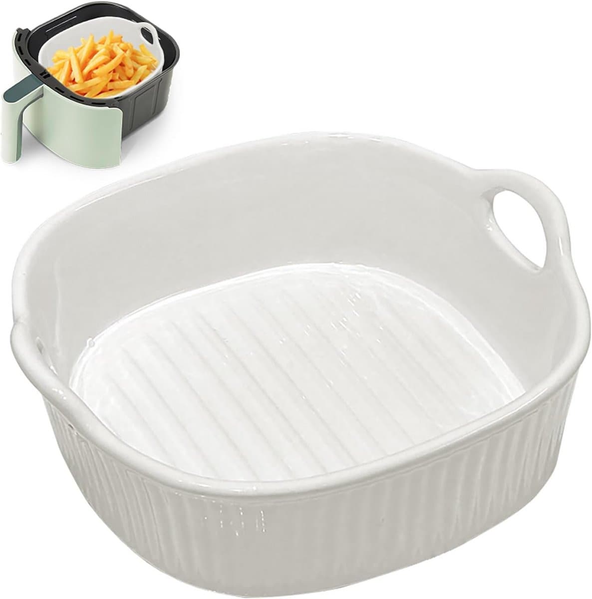 Vierkante Keramische Ovenschaal 650 ml - Ovenvast en Geschikt voor Magnetron en Airfryer — afbeelding 1
