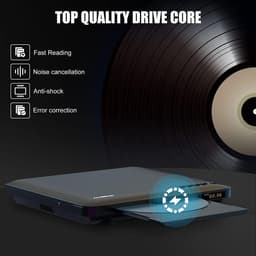 Ultradunne DVD-Speler voor TV – Regiovrij, HDMI & RCA Aansluiting, Full HD 1080P Upscaling, USB-Ingang, incl. Afstandsbediening & Kabels — thumbnail 2