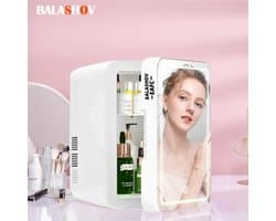 AURORAS - Mini Koelkast 4L – Stil (28Db) - Draagbare Koeler voor Auto & Thuis – Cosmetica & Drank – Met Spiegel