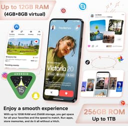 CUBOT A40 Smartphone - 12GB RAM 256GB ROM - 5100 mAh - Android 15 - Dual SIM 4G - 6,88 inch 120Hz - NFC - GPS - Beige — thumbnail 4