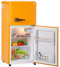 Linkforu –Minikoelkast – Vrieskast - Volume 60 Liter - Koelkast 22 Liter - 102 kWh per Jaar --27 ° C ~13 ° C - LED-verlichting – Geel — thumbnail 1