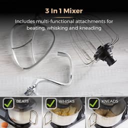 Krachtige 3-in-1 Keukenmixer met 1000W, 6 Snelheden en Planetaire Menging — thumbnail 3