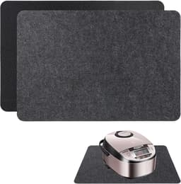 2 stuks vuurvaste onderlegger, hittebeschermingsmat, hittebeschermingsmat, brandwerende deken voor koffiezetapparaten, magnetrons, broodrooster, luchtfriteuse (30 x 45 cm, zwart) — thumbnail 1