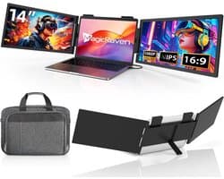 Draagbare Dubbele Monitor – Laptop Schermuitbreiding – Tweede Beeldscherm – Mobiele Monitor – USB-C Monitor – 14 Inch Full HD IPS – 270° Draaibaar & Lichtgewicht 1,5 kg
