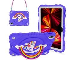 Heavy Duty Kinderproof Hoes met Standaard en Band voor iPad (A16) 11 inch 2025 & iPad 10e Generatie 10.9 inch 2022 - Schokbestendig | Paars