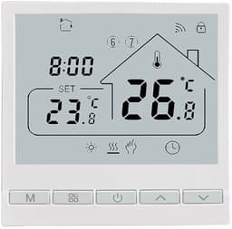 Opbouw Thermostaat - Touchscreen - Handmatig en automatisch - Opbouwmontage - Tuya Smart Life -16A - Thermostaat voor cv - Draadloos met Wifi - Wit — thumbnail 1
