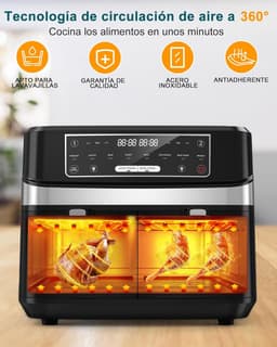 Heteluchtfriteuse XXL met 2 Kamers en Kijkvenster - 8in1 Smart Airfryer — thumbnail 3