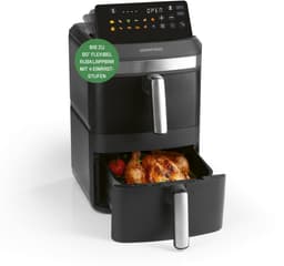 GOURMETmaxx FryUp XL verticale heteluchtfriteuse met dubbele kamer - 12 l | Airfryer met 9,6 inch multicolor led-touchdisplay en 12 programma's | Heteluchtfriteuse met 2 kamers | SYNC- en MATCH-functie — thumbnail 1