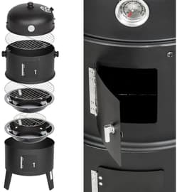 Norvia - BBQ Houtskoolgrill - 3 in 1 - Roker - Grill - Vatgrill - Thermometer - Buiten - Zwart - Perfecte Temperatuurcontrole — thumbnail 5