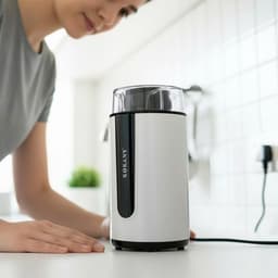 Sokany, Elektrische Koffiemolen 200W Capaciteit 75g, Zwart / Wit — thumbnail 2