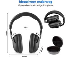 MEDION Over Ear koptelefoon HX-1 Pro (draadloos, hybride actieve ruisonderdrukking ANC, Bluetooth 6.0, 7+1 EQ-presets, tot 190 u batterijduur, spatwaterdicht IPX4), urban antraciet