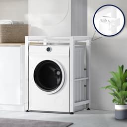 CLP Medina Wasmachinerek - Wasmachine verhoger - Wasmachine Sokkel - Universele Wasmachine Onderstel - Voor 2 huishoudelijke apparaten wit — thumbnail 4