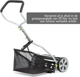 Nexvo® Grasmaaier Handmatig – Handmaaier Met 20 liter Opvankzak – Grasmaaiers – Grijs - 53cm x 43cm x 26cm — thumbnail 2