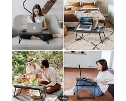 standLaptop Bed/Bank Tafel, Laptop Tafel, Bank Tafel, Bureau, Ontbijt Dienblad Tafel met Bekerhouder,ienblad, Bed Tafel met Opvouwbare Poten, Slaapkamer Studentenkamer Accessoires,