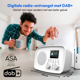 MEDION DAB+ radio met Bluetooth DRE-1 (DAB Plus, FM-radio, druppelbescherming, telescoopantenne, wekker, sluimerfunctie, instelbare display-dimmer, ASA-noodwaarschuwingssysteem), wit — thumbnail 3